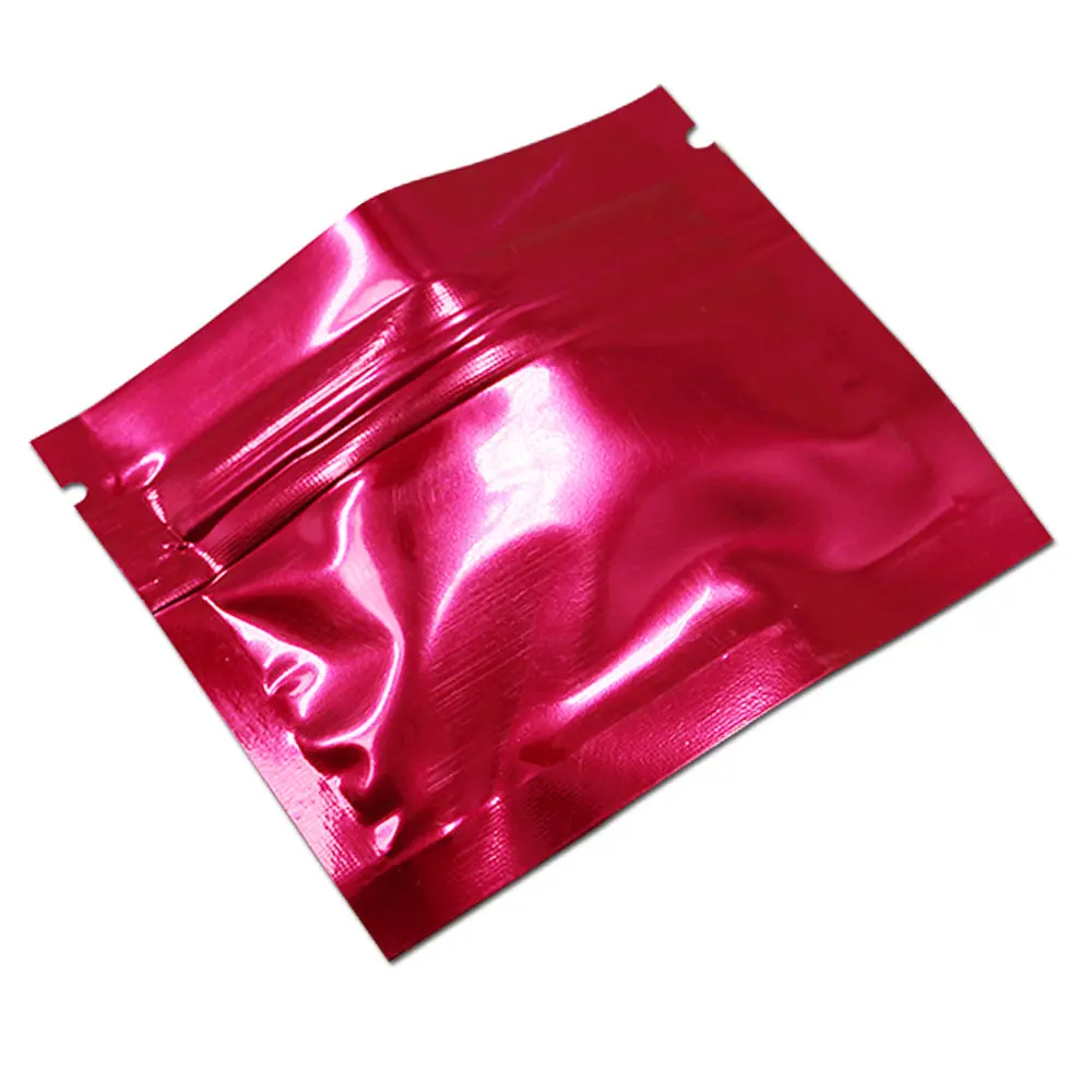 100Pcs/lot Red Aluminum Foil Zipper Packing Pouch Resealable Zip Lock
