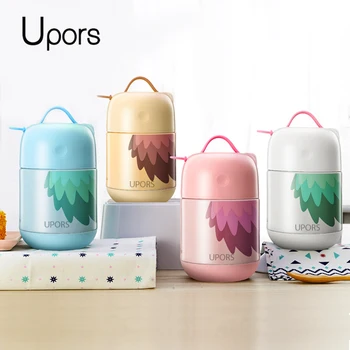 

UPORS 700ML Double Wall Stainless Steel Bento Box Kids Portable Picnic School Food Container Box Thermal Lunch Box