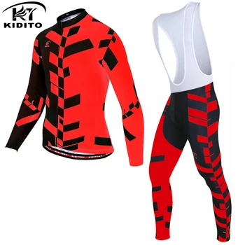 

KIDITOKT Winter Thermal Fleece Cycling Clothing 2018 Men Jersey Bike Bicycle suits Cycling Kit riding equipment triathlon suits