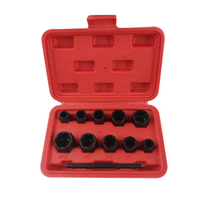 

11 In 1 Broken Screw Extractor Set Nut Screws Bolts Fastners Taken Out Tool Drill Bit Guide Set Drills Remover Tool With Box
