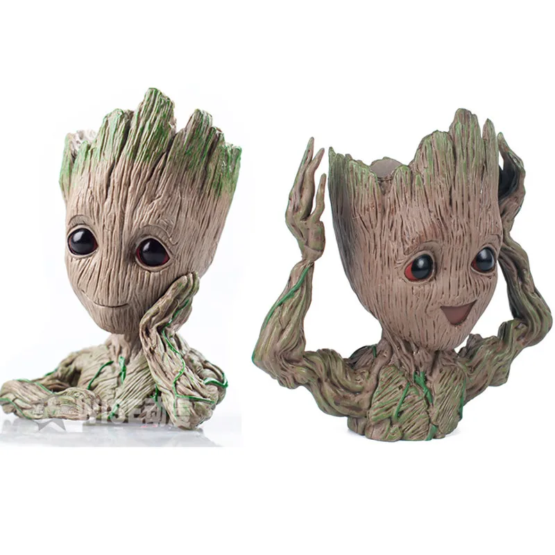 

Marvel Avengers baby Groot Guardians of The Galaxy Tree Flowerpot Action Figures Cute Model Toys Pen Pot Home Decoration
