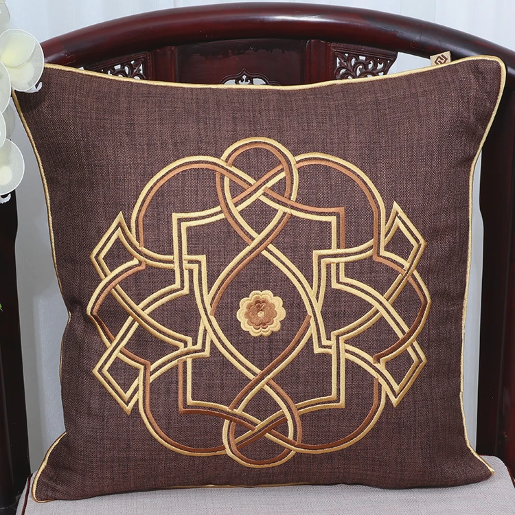 20" Sofa Seat Cushion Cover Thicken Cotton Linen Geometric Embroidery Pillowcase 20" Sofa Seat Cushion Cover Thicken Cotton Linen Geometric Embroidery Pillowcase