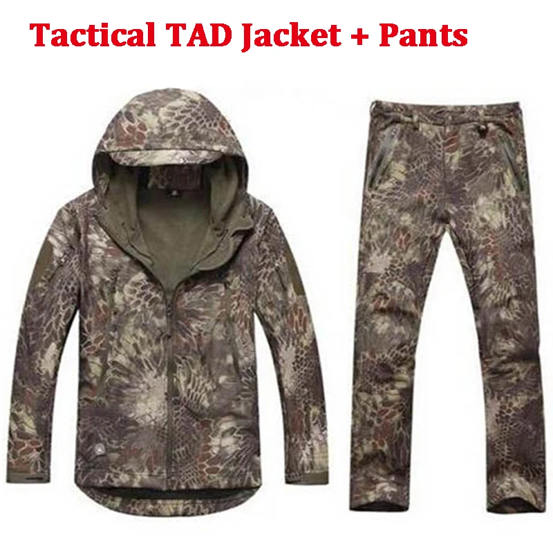 Softshell TAD Hunting Tactical Jacket Or Pants Thin Fleece Lining Outdoor Hiking Camping Waterproof Sport Outwears Suits Softshell TAD Hunting Tactical Jacket Or Pants Thin Fleece Lining Outdoor Hiking Camping Waterproof Sport Outwears Suits