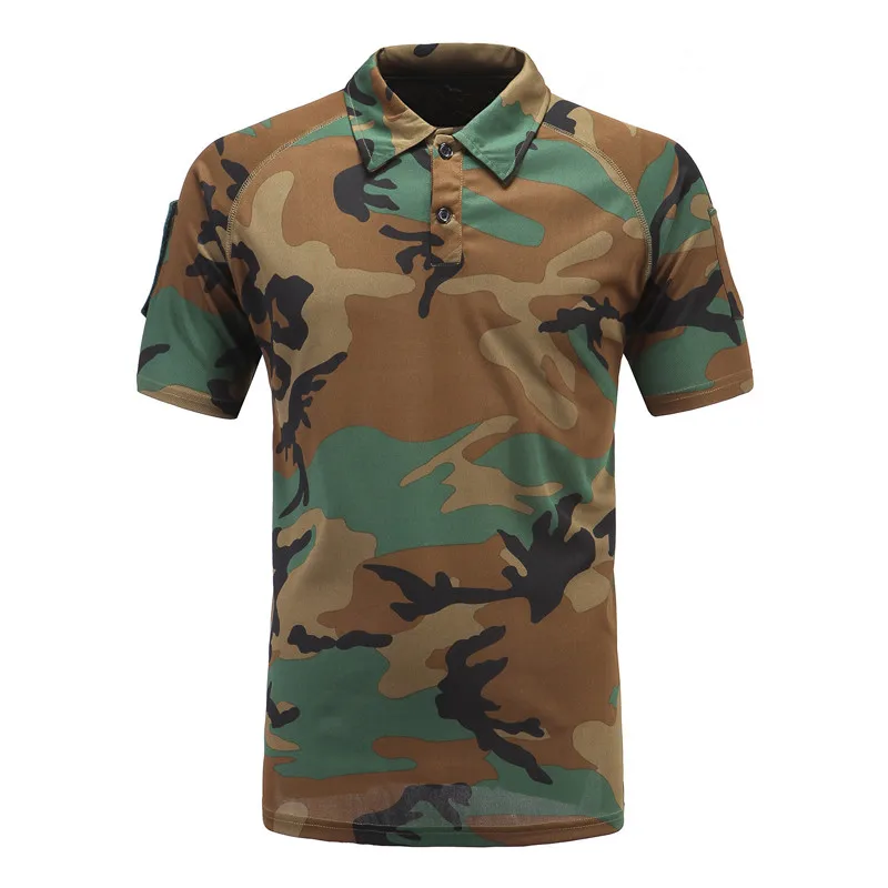 Günstig Military Camouflage Polo Shirt Kurzarm Shirt Neue 2019 Sommer Casual Armee Kampf Atmungsaktiv Taktische Quick Dry Polo Shirt
