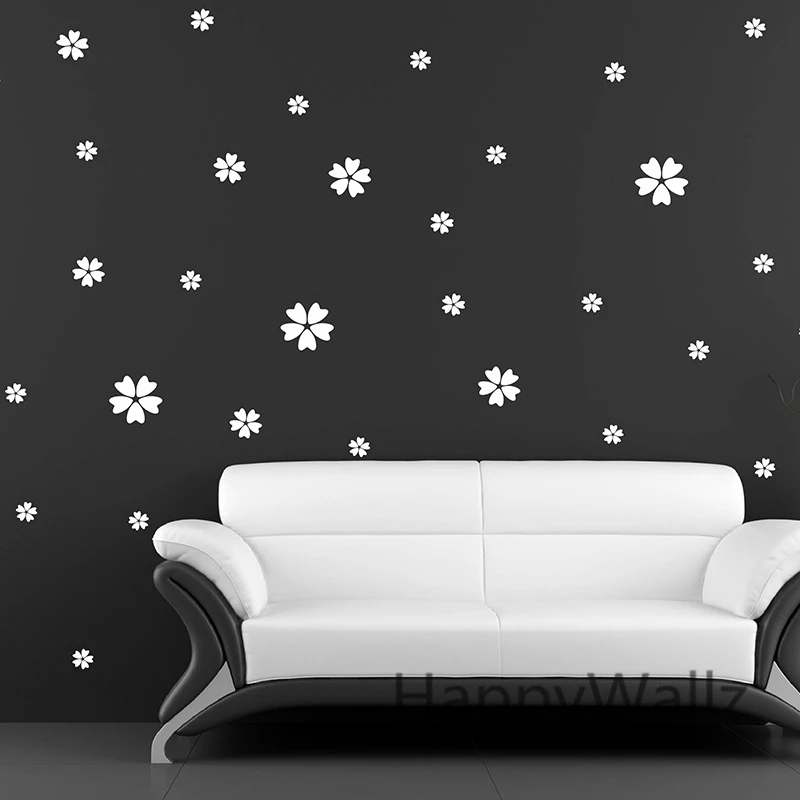 Cute Flowers Wall Stickers Baby Nursery Flowers Wall Decals DIY Removable Wall Decoration Easy