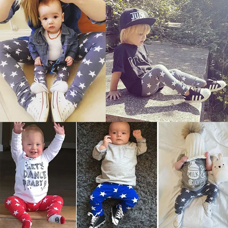 Kids Toddler Baby Boy Girls Stars Printed Harem Pants Infant Babies