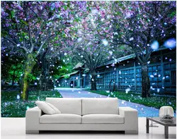 Пользовательские фото 3d обои парк Сакура романтический и красивые пейзажи домашнего декора спальни 3D настенные фрески обои для стен 3 D