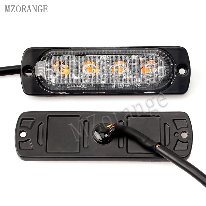 12V 24V 4Led мигает полиция Предупреждение светильник Strobe решетка огни мигающий бар