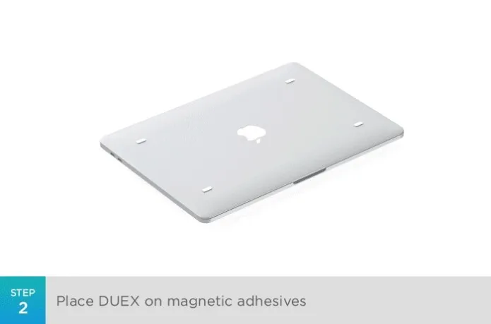 2 Place DUEX on Magnetic adhesives
