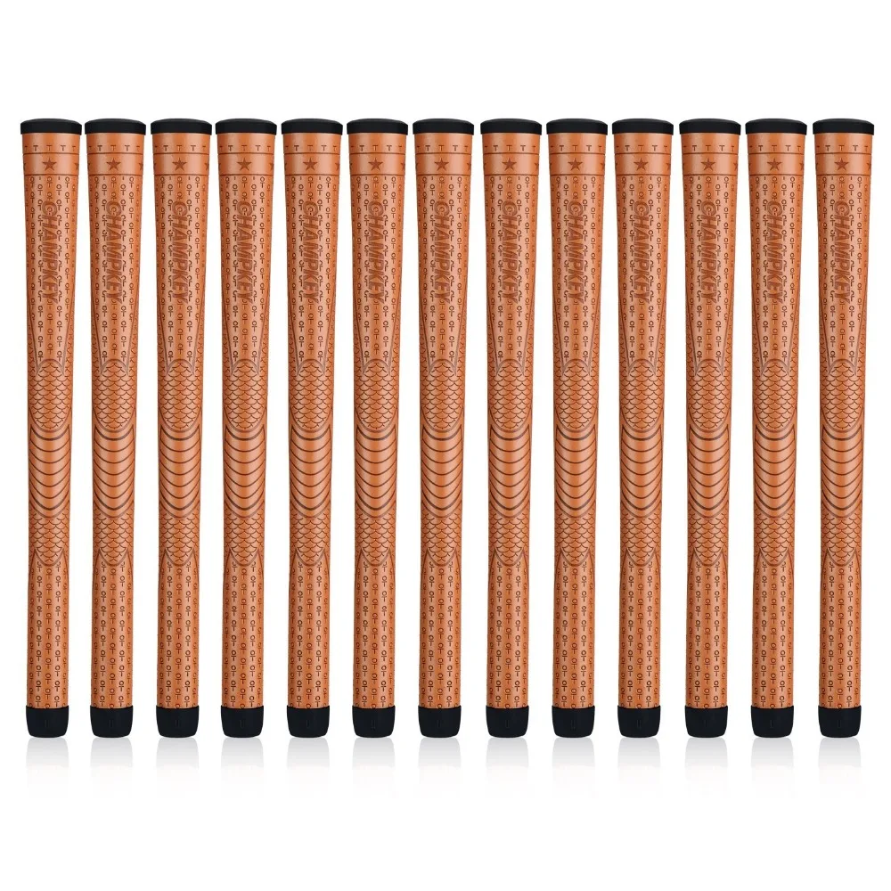 

NEW 13 x Men's Midsize Champkey Limited Edition Brown Golf Grip AVS Soft Material Anti Slip Grips With 15PCS Tapes Free