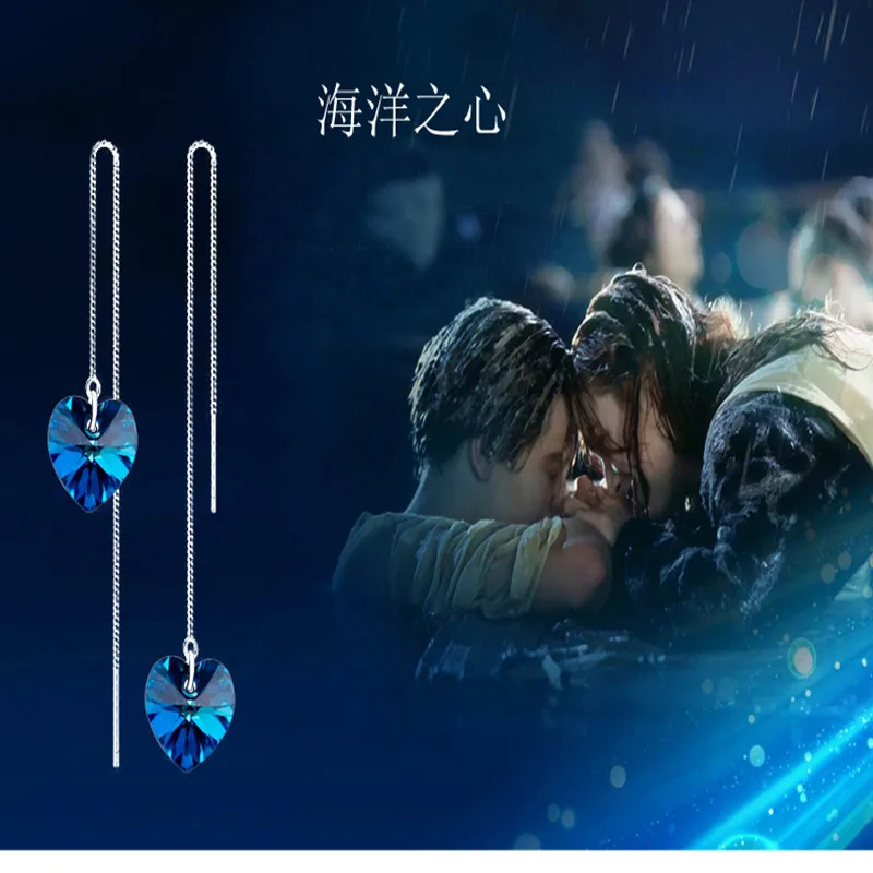 Женские серьги подвески из серебра 925 пробы с фианитами|dangle earrings|925 sterlingear threads |
