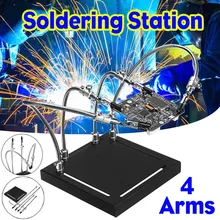 Сварочная паяльная станция с 4 гибкий манипулятор+ металлическая основа DIY PCB электрическая сварочная пластина приспособление помощи рук