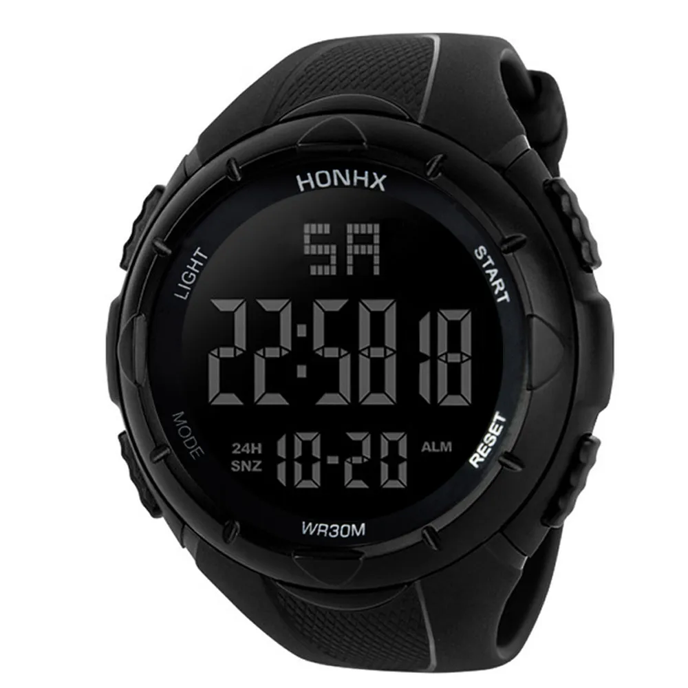 Модные спортивные мужские часы с циферблатом, электронные кварцевые цифровые часы 5 м, водонепроницаемые наручные часы Relogio Masculino 1228