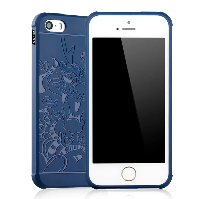 Для iphone 5s телефон случаях 3d резной дракон оболочки ультра тонкий матовый