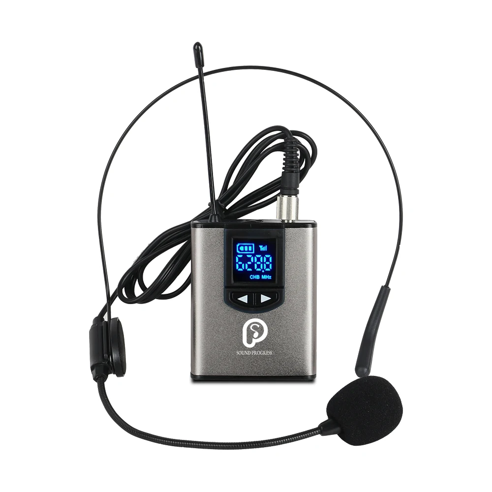 UHF Беспроводная система с гарнитурой Mic/Lavalier отворотом Mic Двойной передатчик