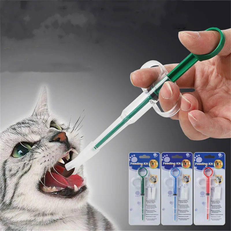 

1 pc Cat Medicine Dispenser Dog Feeder Puppy Pills Dispenser Feeding Kit Given Medicine Control Rods Home Universal Pet Feeder
