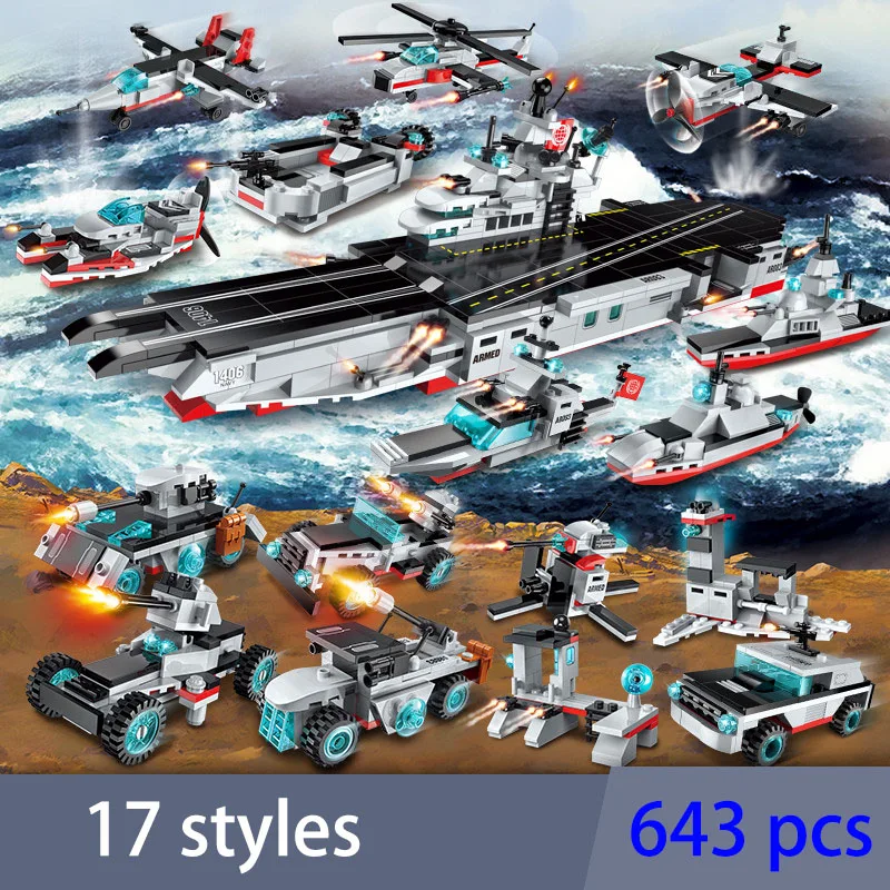 

Compatible legoed Military ww2 us army warship Aircrafted Carriers ship buliding blocks world war 1 2 boat bricks child kid toys