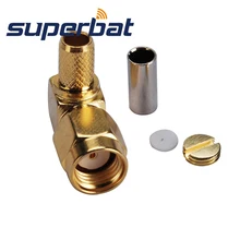 Superbat RP-SMA Wi-Fi антенна коннектор штекер(женский штырь) прямоугольный обжимной для RG58 RG400 RG142 LMR195 кабель 10 шт