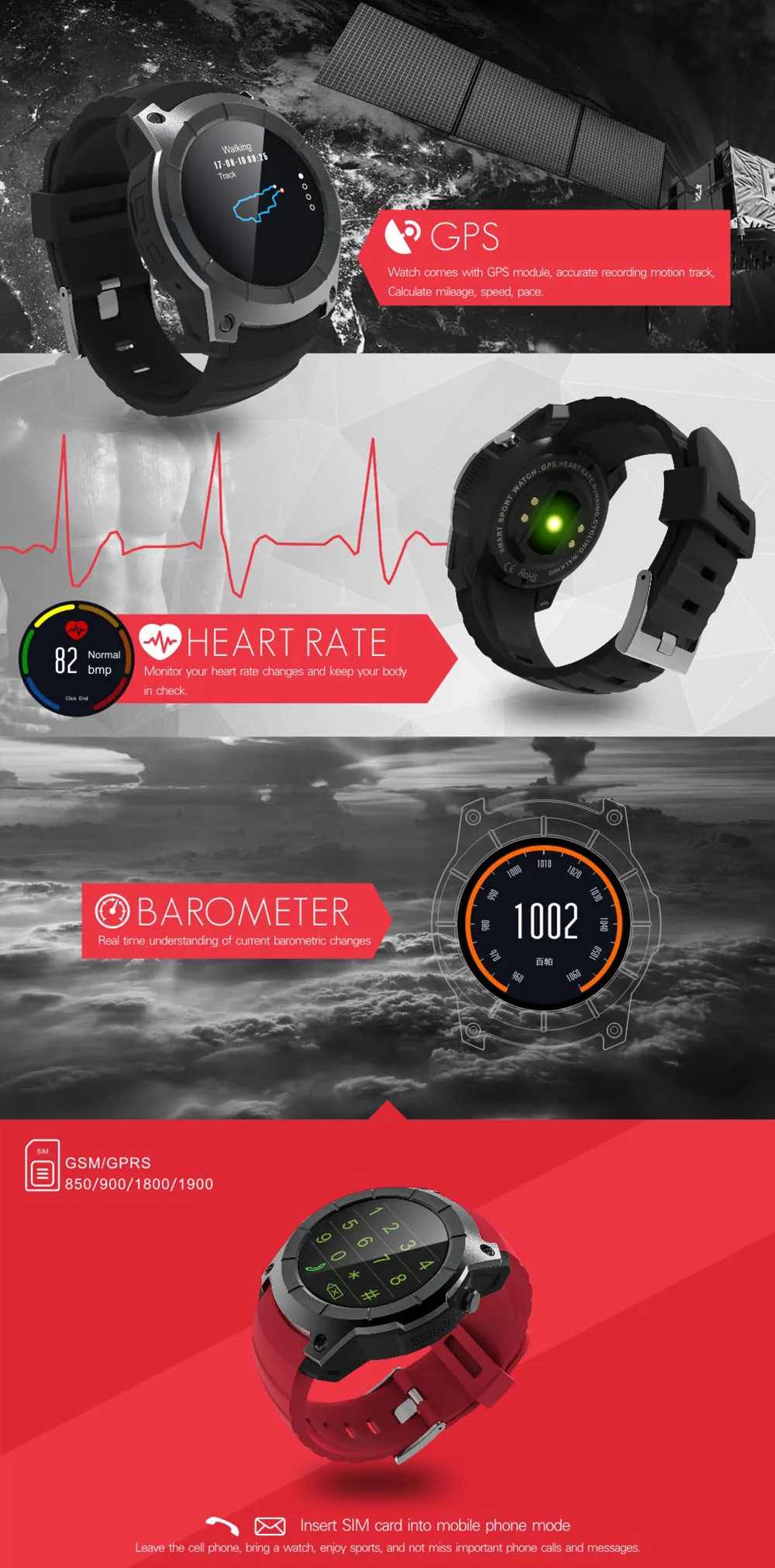 SmarWatch GPS 1,3 pulgadas MTK2503 Monitor 7 SmartLiveWatch
