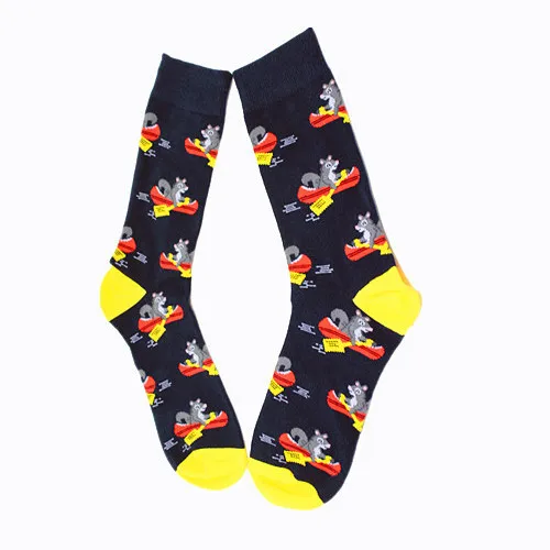 New Fashion Corgi Swan Elk Animal Crew Socks Cute Funny Christmas Long Skate Socks For Large Size Men