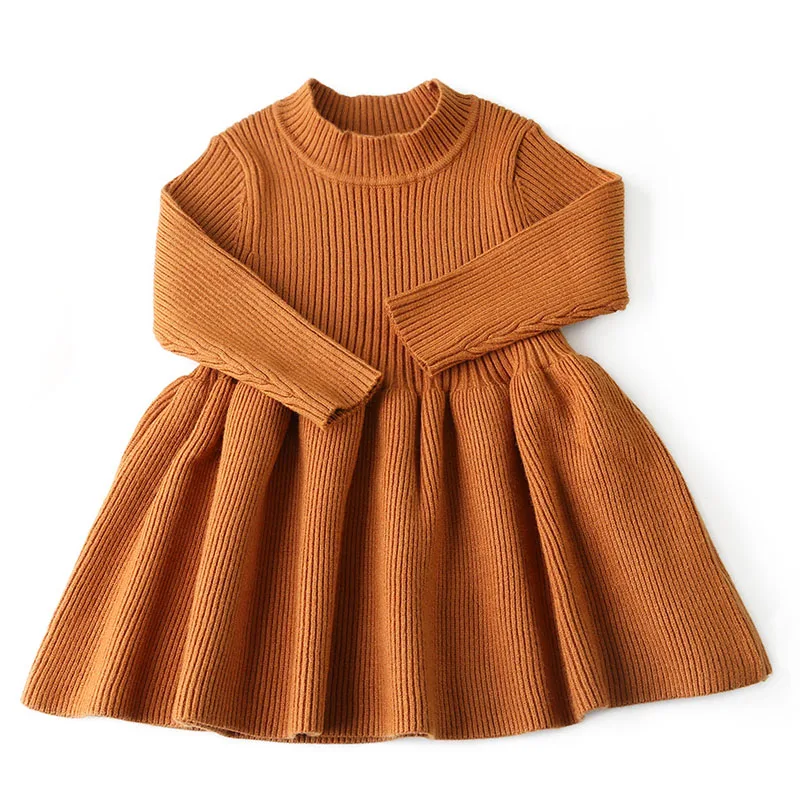 

2019 winter Knitting set To keep warm long sleeves Dress Girl Clothes Fashion 2PCS Fashion Casual baby Girls Clothing set