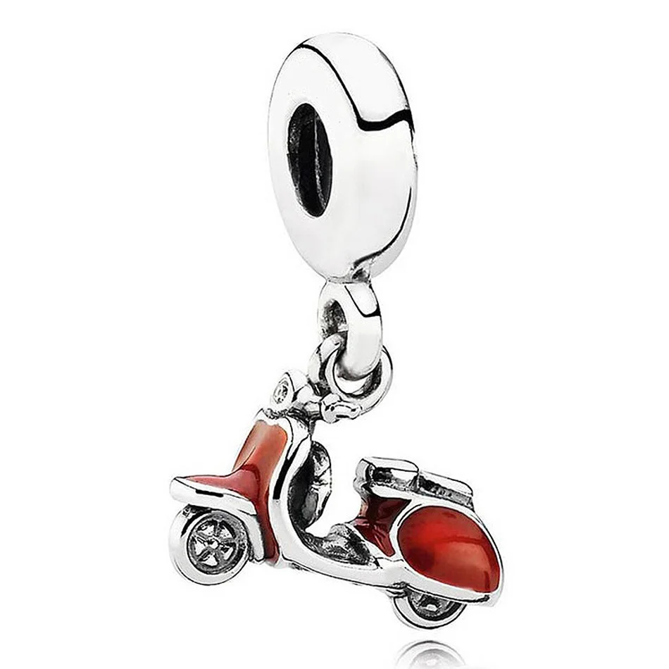 

Scooter Dangle Charm fit Pandora Bracelet Bangle Girl Gift Blue Enamel Authentic S925 Sterling Silver DIY Jewelry