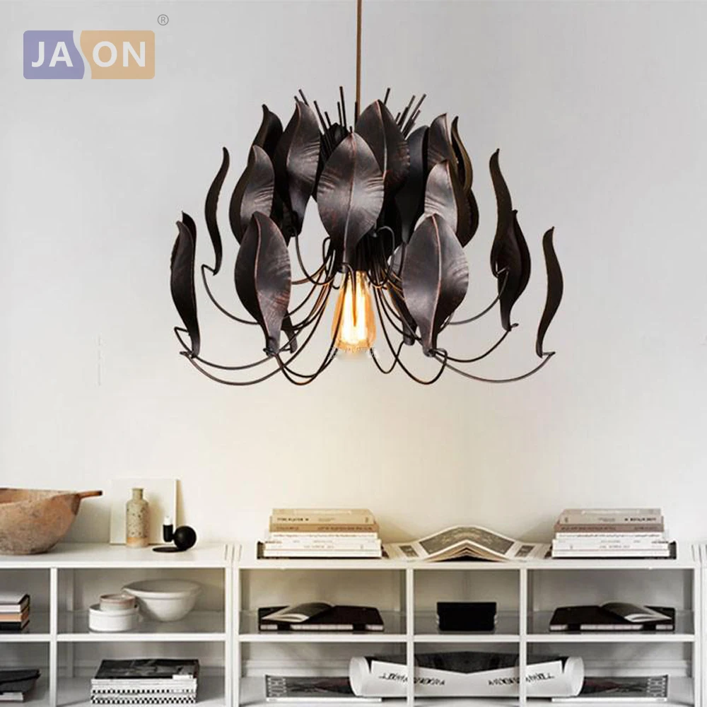 

led e27 Loft Industrial Iron Leaves LED Lamp LED Light.Pendant Lights.Pendant Lamp.Pendant light For Dinning Room Store