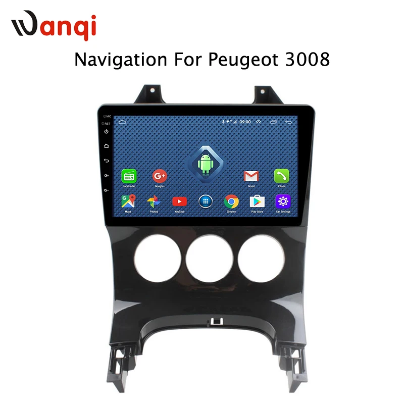 Top Wanqi 2+32G  9 INCH Android 8.0 GPS navigation Car DVD Player for Peugeot 3008 2009 2010-2012 With RDS Bluetooth WiFi 3