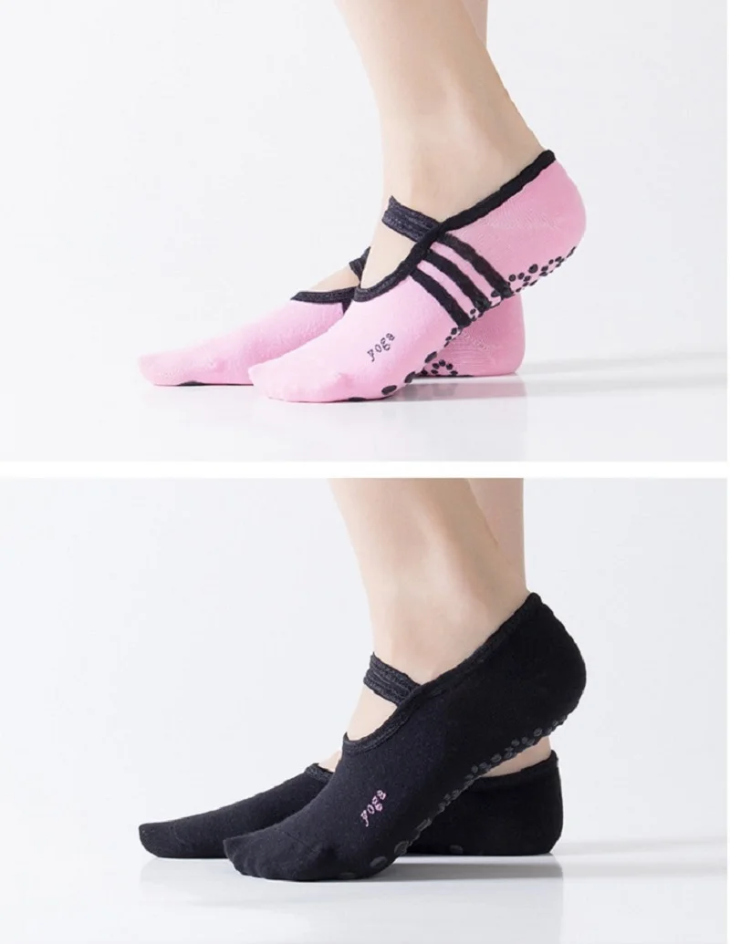 Носки для йоги нескользящие носки Пилатес носки для бега розовые черные женские нескользящие хлопковые носки для фитнеса и танцев