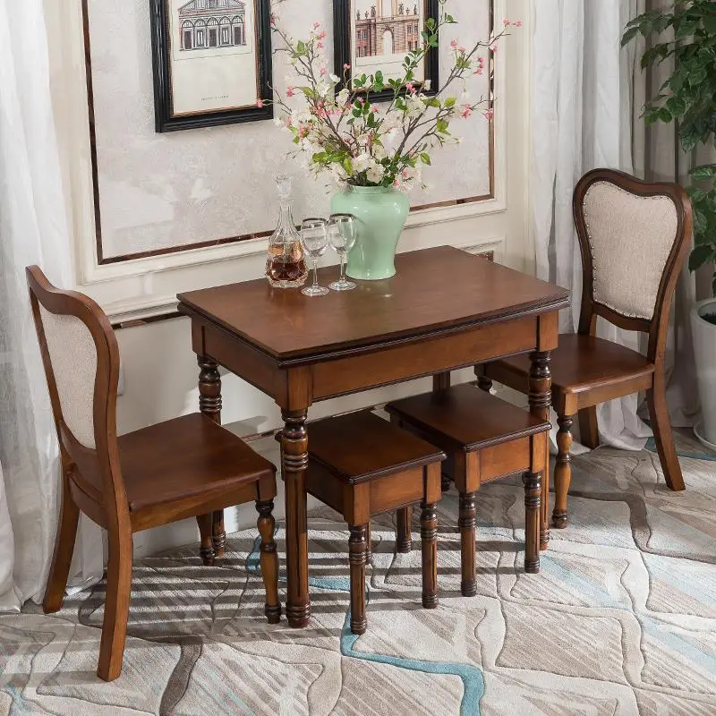 Redonda Piknik Masa Sandalye Dinning Set A Manger Moderne Tafel Yemek Masasi Retro Wood De Jantar Mesa Tablo Bureau Dining Table