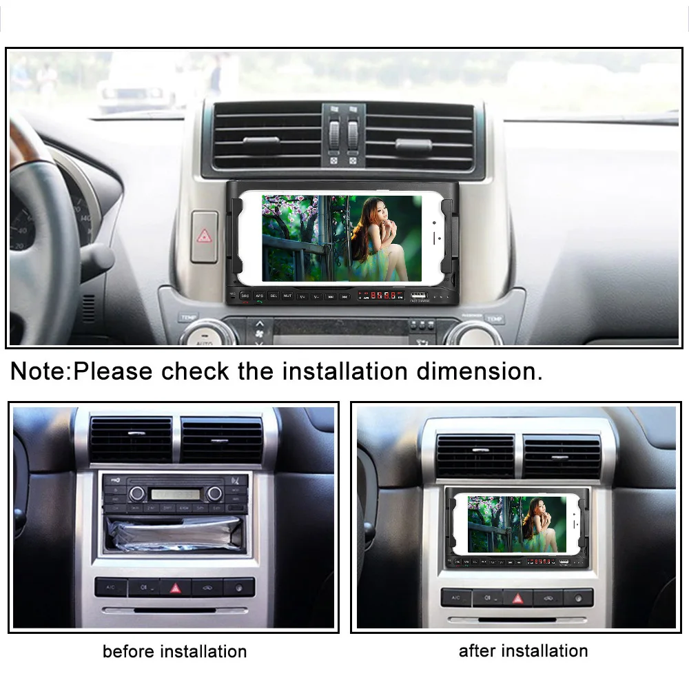 

Multifuction Car Phone Holder Speaker Navigator Bluetooth 5.0 Radio Player with Wireless/USB Fast Charger + Car Mp3/AM/FM Player