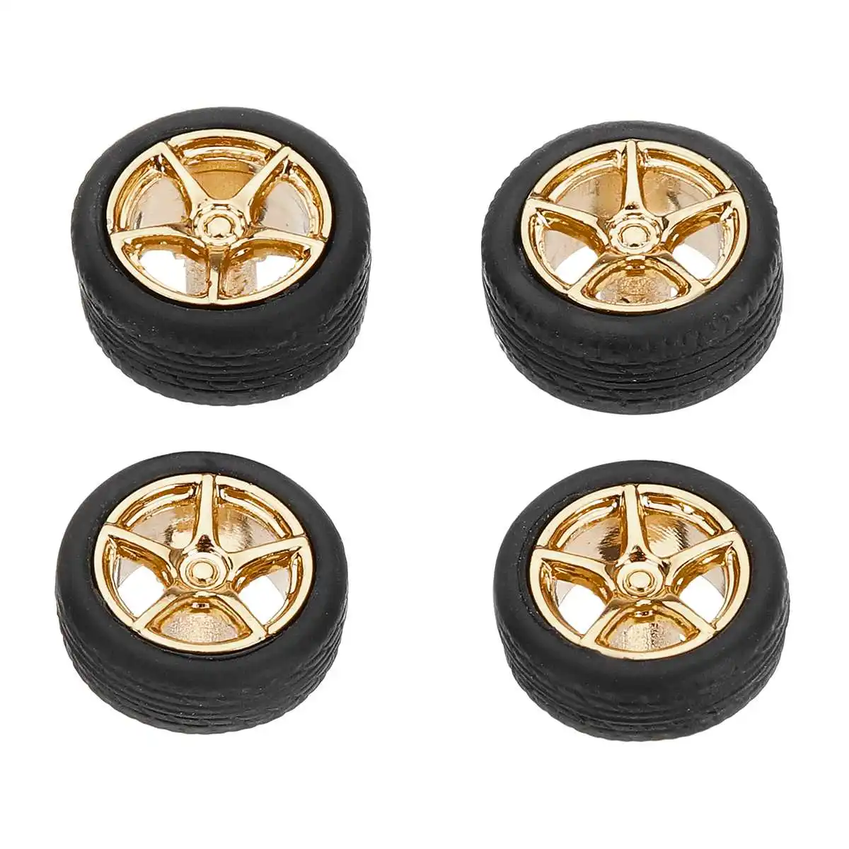 1: 64 автомобильные колеса, модифицированные автомобильные Литые резиновые колеса для 1/64 автомобилей, подходящие для некоторых автомобилей, 4 колеса, один комплект - Цвет: B Copper