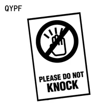 Qypf 10 cm * 13.9 cm por favor não bater aviso marca etiqueta do carro preto/prata vinil decoração gráfico S9-2274