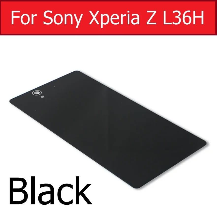 Заднее стекло для sony Xperia Z L36H L36i C6602 C6603, фиолетовый, черный, белый цвет, So-02E, чехол+ 1х пленка - Цвет: Black