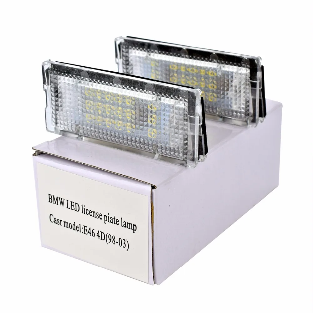 

HengChiLun 3528 SMD 12V Car LED License Plate Light for BMW E46 4D X3 X5 E39 E36 LED License Lamp Bulb Car Tail Light Assembly