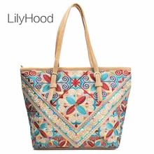 LilyHood женские большие сумки-тоут из искусственной кожи Ibiza Boho в этническом стиле, большая сумка с верхней ручкой через плечо, Прямая поставка