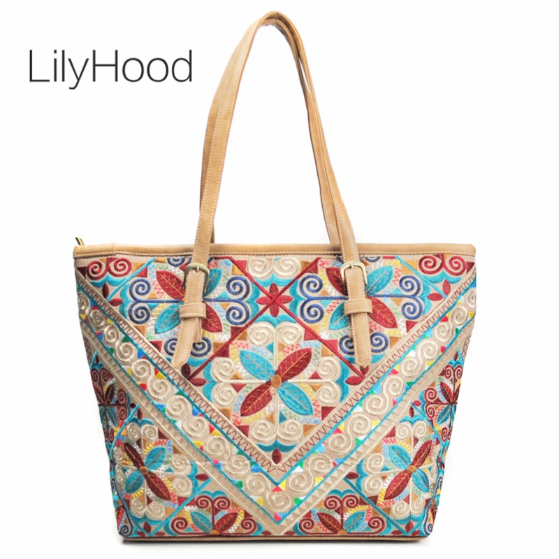 Us 26 99 46 Off Lilyhood Female Large Tote Bags Pu Leather Ibiza Boho Tribal Style Overnight Top Handle Over Shoulder Bag Dropshipping In