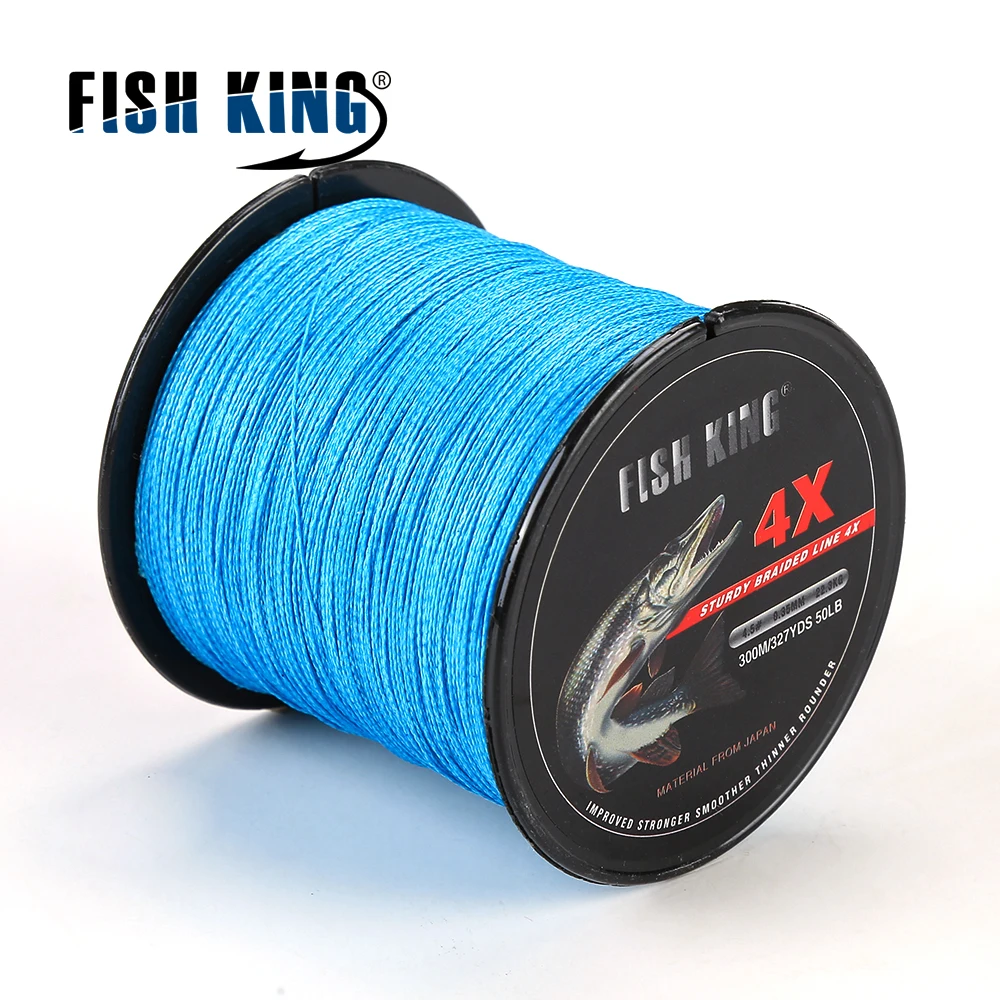 

FISH KING 300M/500M Braided Wire PE Braided Fishing Line 0.4#-6.0# 0.10mm-0.40mm 8-60LB 4 Strands PE Multifilament Fishing Line