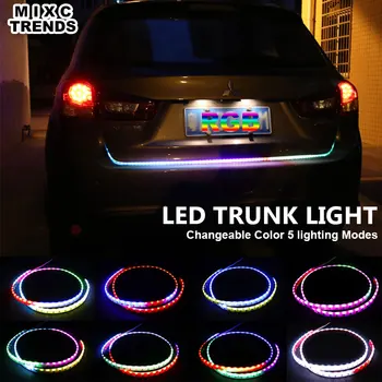 

47inch Car Styling RGB led trunk strip Tailgate Light Brake RED Reverse White Colourful flash turn signal yellow strips for car