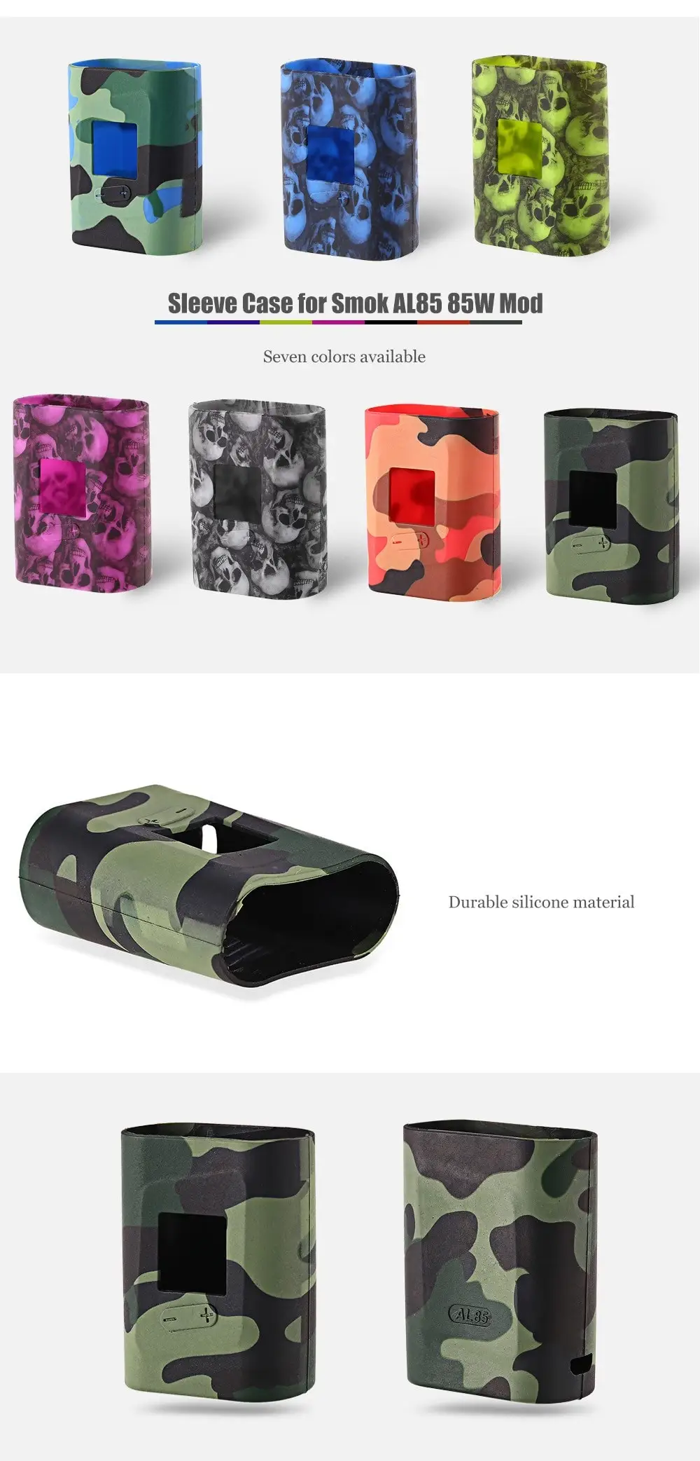 Protective Sleeve Case for Smok AL85 85W Mod ( 7 Colors )- Black Purple
