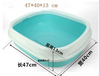 

Cat sand basin bathroom semi-closed Pet cat bowl Size : 18.5 x 15.7 x 5.1 inches