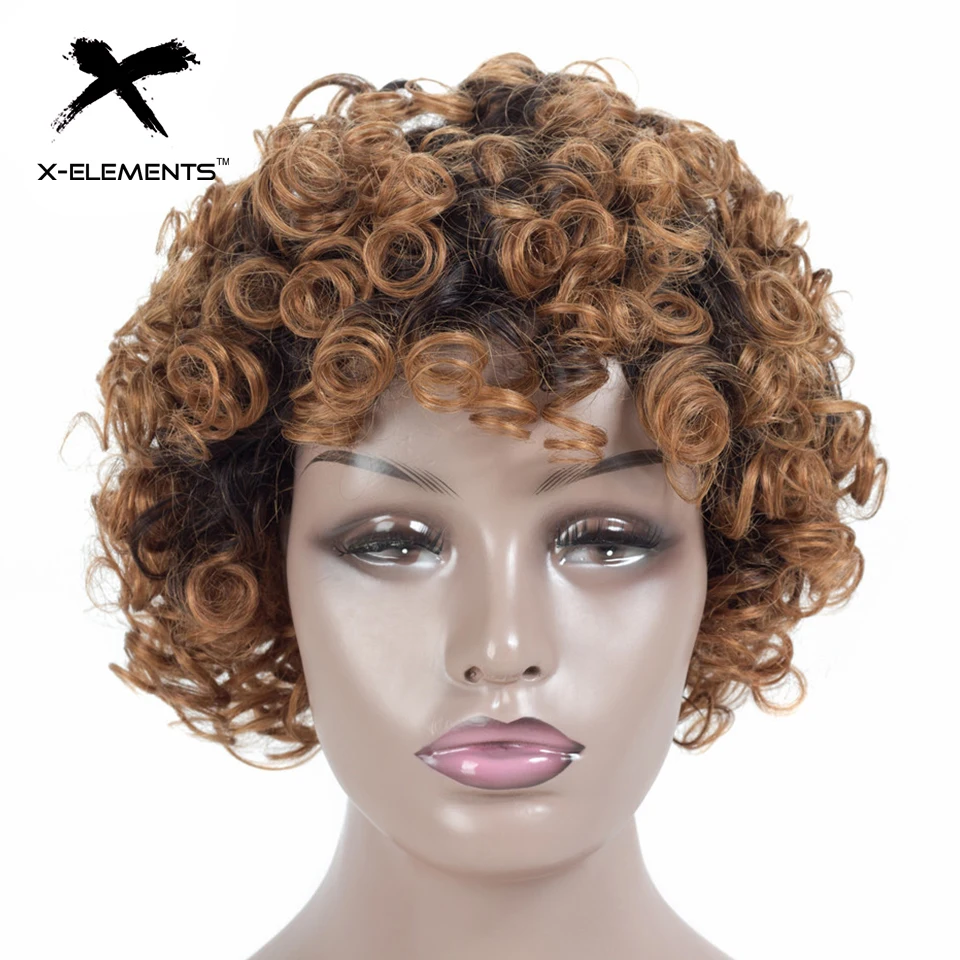 X-Elements перуанские короткие весенние вьющиеся натуральные волосы парики H. OPRAH 8 дюйм(ов) ов) короткие волосы парики не Реми 100% натуральные