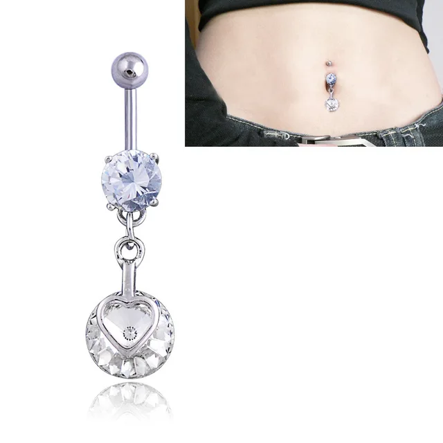 crystal belly button rings belly piercing surgical steel belly button