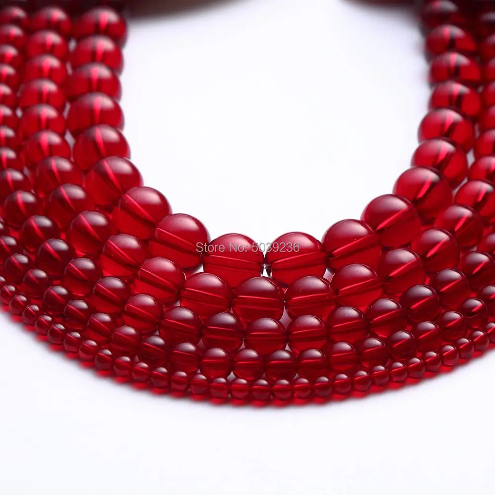 

Wholesale Dull Red Glass Beads Natural Stone Round Loose Beads 4-12mm Beads for Jewelry Making