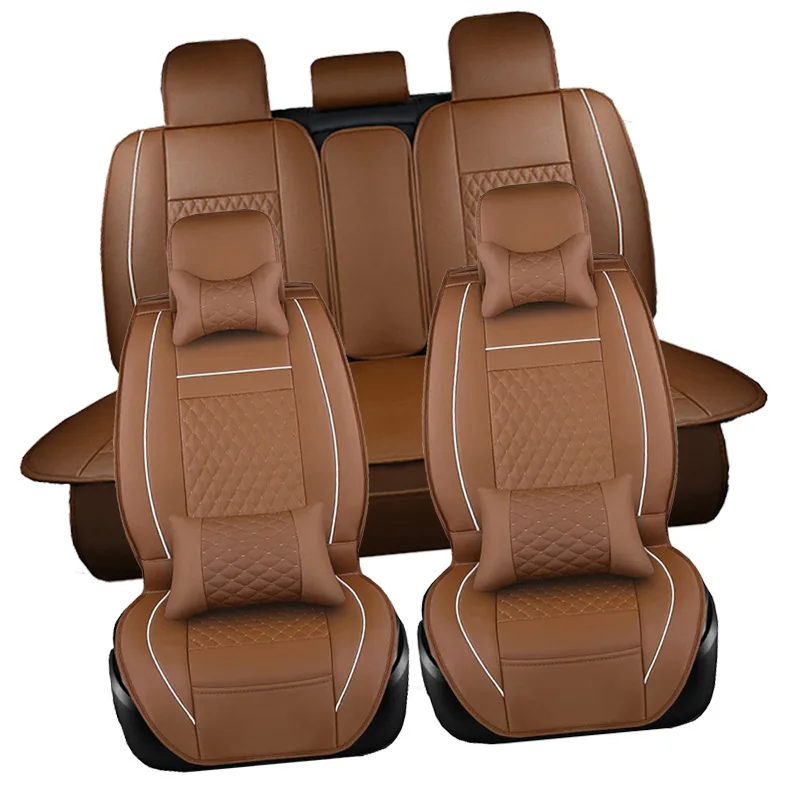 Высокое качество чехлы для сидений автомобиля набор vw hyundai iX25 Toyota RAV4 авто аксессуары для интерьера Роскошный дизайн кожаное сиденье протектор - Название цвета: Deluxe Edition