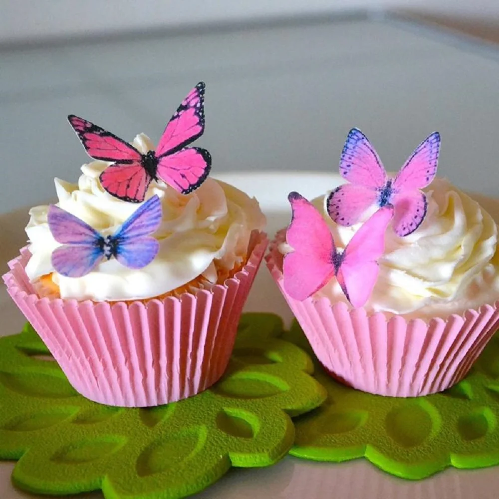 20 шт 3D съедобный торт-бабочка идея украшения торта основная Свадьба День Рождения Вечеринка Детский душ торт съедобная бумага