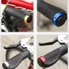 Durable Anti-glissement Ergonomique En Caoutchouc VTT Vélo Noir poignées de guidon Vélo Lock-Sur Se Termine Guidon offre spéciale livraison directe ► Photo 3/6