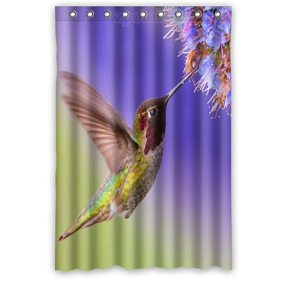 Custom Hummingbird Waterproof Durable Shower Curtain FabricShower