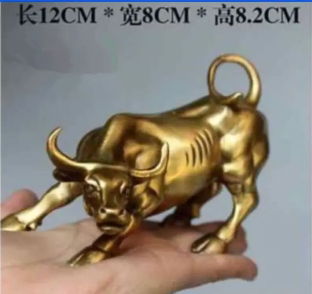 

Exquisite Chinese Handmade Brass Fierce Bull OX Statue