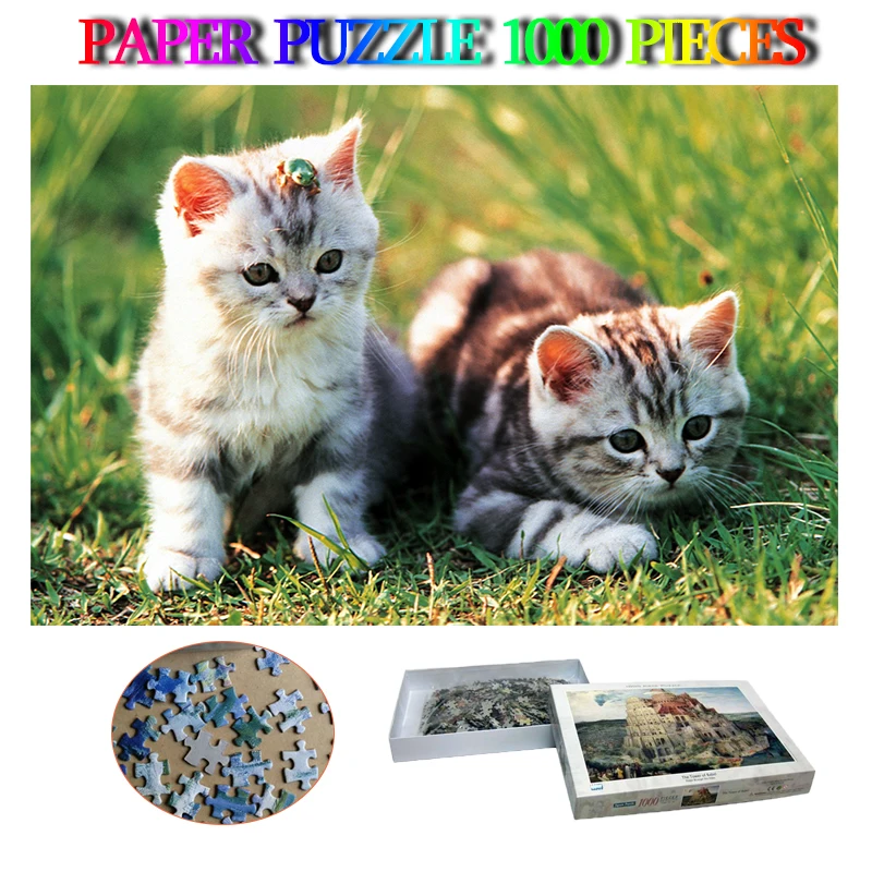 

Loveable Kittens 1000 Pieces Paper Jigsaw Puzzle Toys Cute Animal Puzzle Toys Kids Adults Decompression 1000 Puzzles Toys